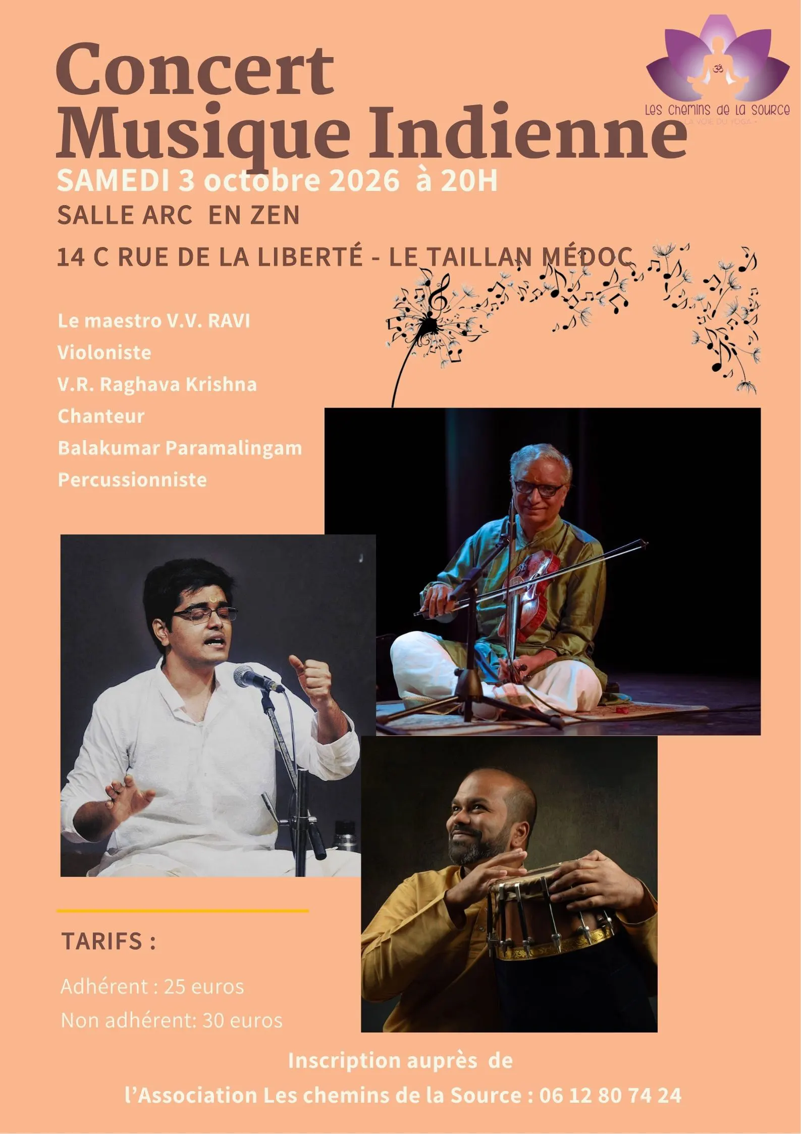 Concert musique indienne à Bordeaux au Taillan Médoc